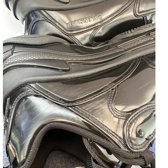 Balenciaga Triple S Shiny Rubber Sneakers in Black Men US 11 - Picture 12 of 14